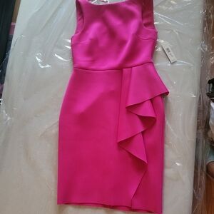 Hot Pink Side Ruffled Dress 💗